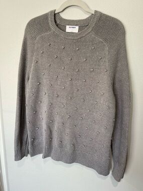 Old Navy Gray Women's Crewneck Bobble Sweater